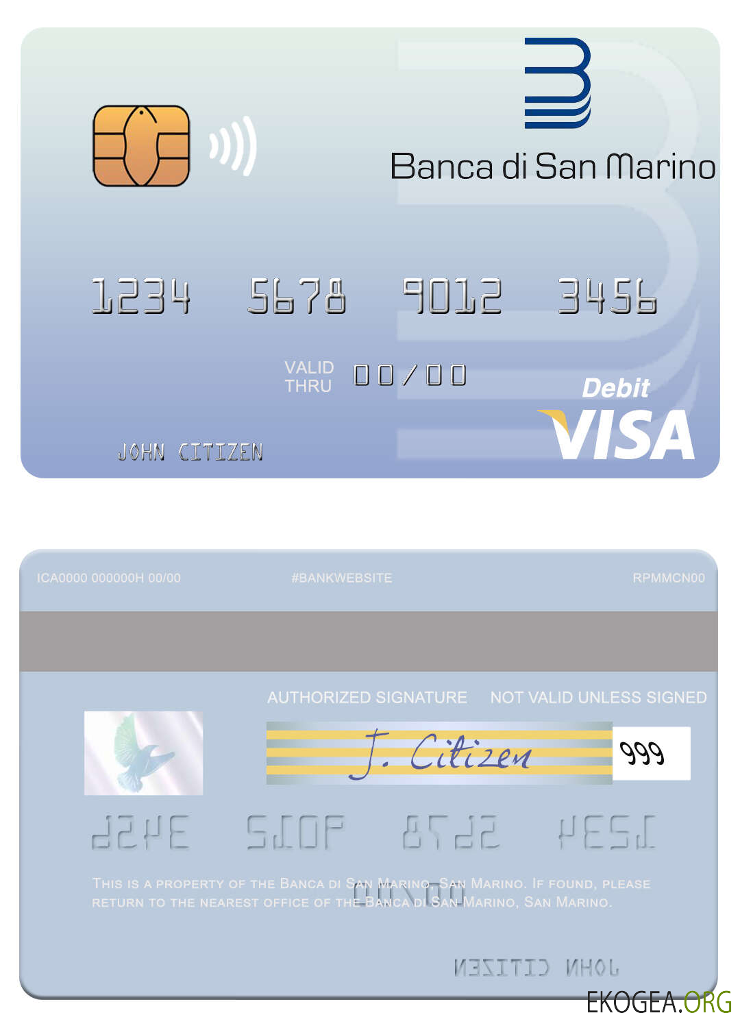 Carte de débit visa Saint Marin Banca di San Marino